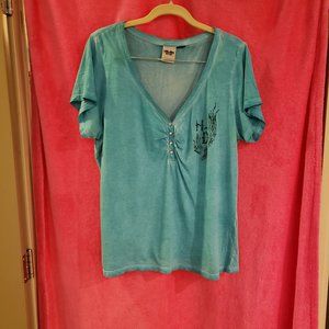Harley-Davidson Teal Tee w/ Bling XL
